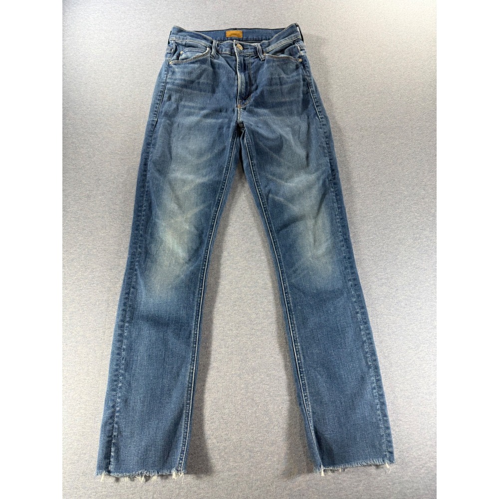 Mother mid rise dazzler ankle Frayed Hem Jeans Medium Wash Size 24